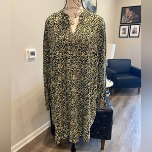 H&M Black and Yellow Floral Print Dress - Size M
